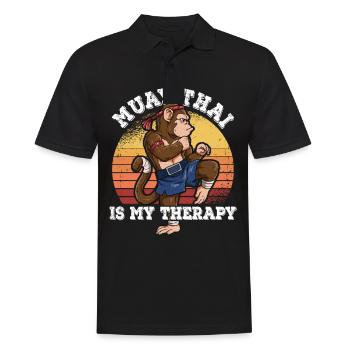 Muay Thai Is My Therapy - Men's Polo Shirt - black - Front - Kai (181cm)