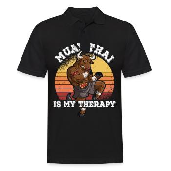 Le Muay Thai est ma thérapie - Polo Homme - noir - Devant - Kai (181cm)