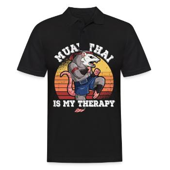 Le Muay Thai est ma thérapie - Polo Homme - noir - Devant - Kai (181cm)