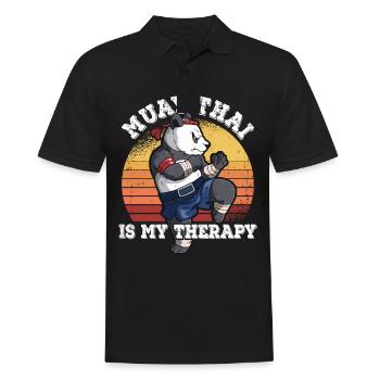 Le Muay Thai est ma thérapie - Polo Homme - noir - Devant - Kai (181cm)