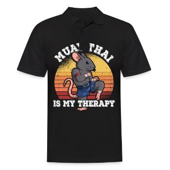 Le Muay Thai est ma thérapie - Polo Homme - noir - Devant - Kai (181cm)