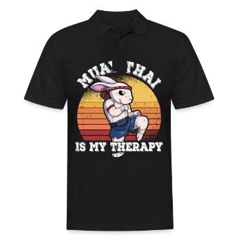 Muay Thai Is My Therapy - Männer Poloshirt - Schwarz - Vorne - Kai (181cm)