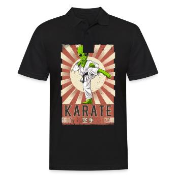 Karate - Männer Poloshirt - Schwarz - Vorne - Kai (181cm)