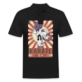 Karate - Männer Poloshirt - Schwarz - Vorne - Kai (181cm)