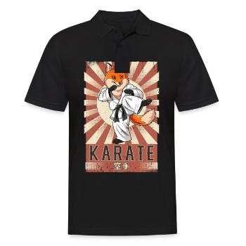 Karate - Männer Poloshirt - Schwarz - Vorne - Kai (181cm)