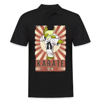 Karate - Männer Poloshirt - Schwarz - Vorne - Kai (181cm)