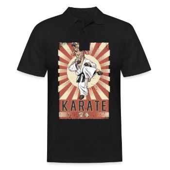 Karate - Männer Poloshirt - Schwarz - Vorne - Kai (181cm)