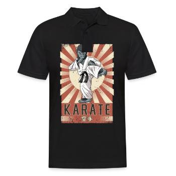 Karate - Männer Poloshirt - Schwarz - Vorne - Kai (181cm)