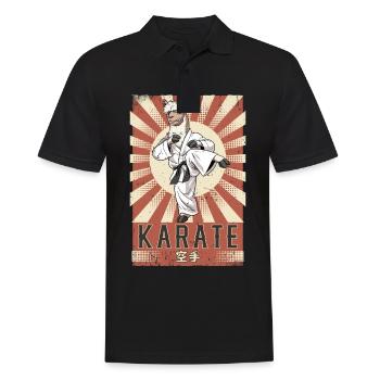 Karate - Männer Poloshirt - Schwarz - Vorne - Kai (181cm)