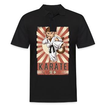 Karate - Männer Poloshirt - Schwarz - Vorne - Kai (181cm)