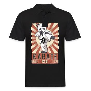 Karate - Männer Poloshirt - Schwarz - Vorne - Kai (181cm)