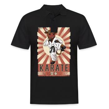 Karate - Männer Poloshirt - Schwarz - Vorne - Kai (181cm)