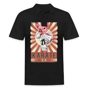 Karate - Männer Poloshirt - Schwarz - Vorne - Kai (181cm)