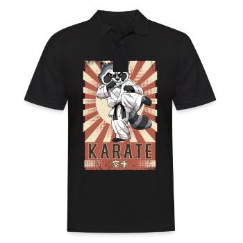 Karate - Männer Poloshirt - Schwarz - Vorne - Kai (181cm)