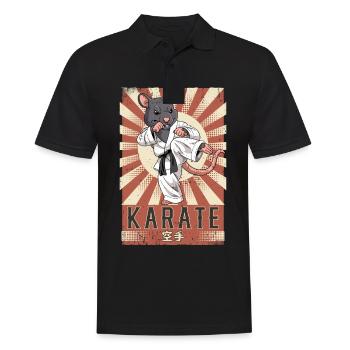 Karate - Männer Poloshirt - Schwarz - Vorne - Kai (181cm)