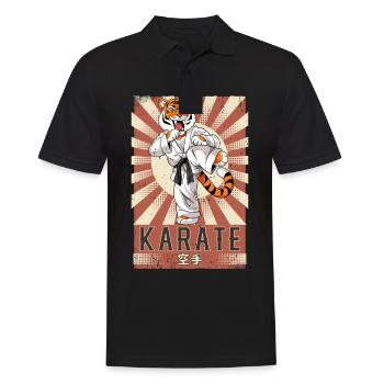 Karate - Männer Poloshirt - Schwarz - Vorne - Kai (181cm)