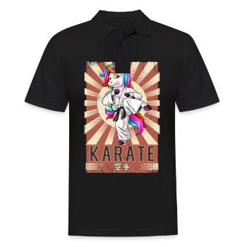 Karate - Männer Poloshirt - Schwarz - Vorne - Kai (181cm)