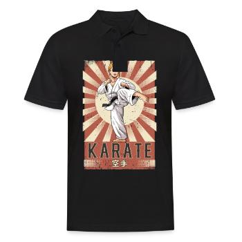 Karate - Männer Poloshirt - Schwarz - Vorne - Kai (181cm)