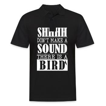 Don't Make a Sound - There is A Bird Funny for - Männer Poloshirt - Schwarz - Vorne - Kai (181cm)