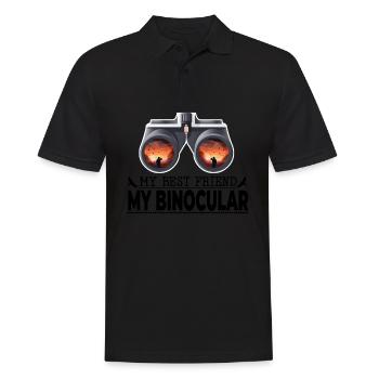 My Best Friend, My Binocular Birding Enthusiasts' - Männer Poloshirt - Schwarz - Vorne - Kai (181cm)
