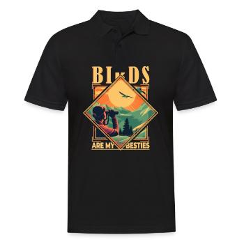Birds Are My Besties: Perfect Design for Avian - Männer Poloshirt - Schwarz - Vorne - Kai (181cm)