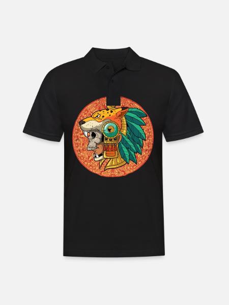 Guerrier aztèque mexicain Aztèques - Polo Homme - noir