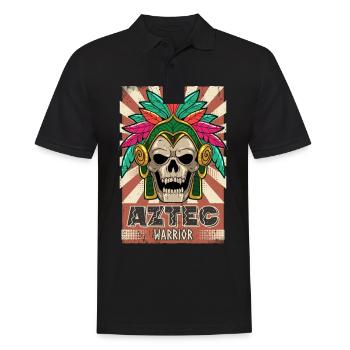 Mexican Aztec warrior Aztecs - Men's Polo Shirt - black - Front - Kai (181cm)