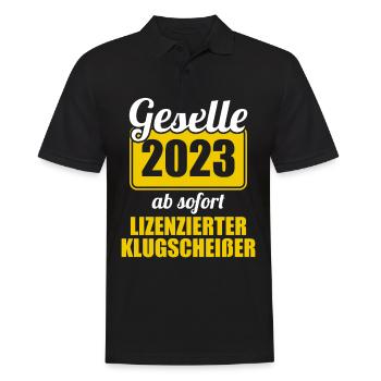 Geselle Gesellenprüfung bestanden Gesellen - Männer Poloshirt - Schwarz - Vorne - Kai (181cm)