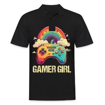 Console de jeu PC Gamer Girl Gamer Girl - Polo Homme - noir - Devant - Kai (181cm)