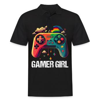 Gaming Konsole PC Zockerin Mädchen Gamer Girl - Männer Poloshirt - Schwarz - Vorne - Kai (181cm)