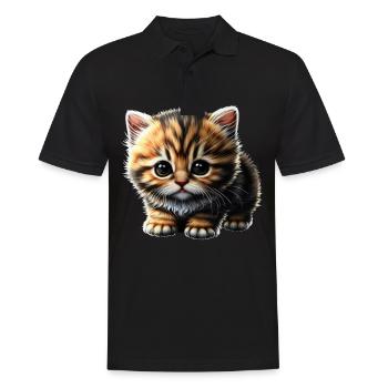 Cat Cats Cat lover cute kitten - Men's Polo Shirt - black - Front - Kai (181cm)