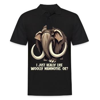 Ich mag halt einfach Mammuts Mammut - Männer Poloshirt - Schwarz - Vorne - Kai (181cm)