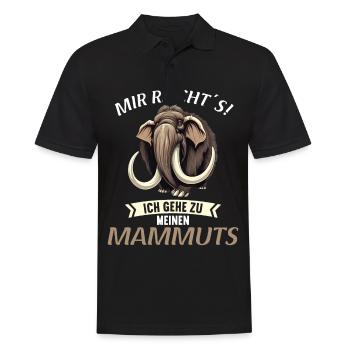 Ich mag halt einfach Mammuts Mammut - Männer Poloshirt - Schwarz - Vorne - Kai (181cm)