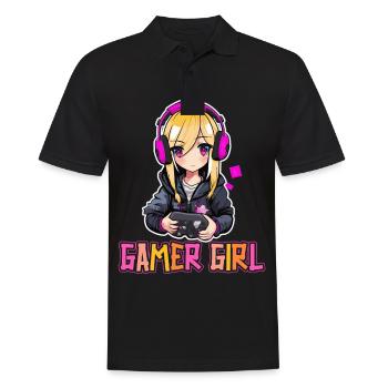 Console de jeu PC Gamer Girl Gamer Girl - Polo Homme - noir - Devant - Kai (181cm)