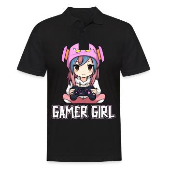 Console de jeu PC Gamer Girl Gamer Girl - Polo Homme - noir - Devant - Kai (181cm)