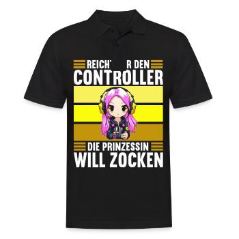 Gaming Konsole PC Zockerin Mädchen Gamer Girl - Männer Poloshirt - Schwarz - Vorne - Kai (181cm)