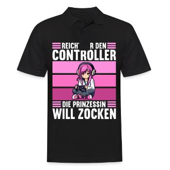 Gaming Konsole PC Zockerin Mädchen Gamer Girl - Männer Poloshirt - Schwarz - Vorne - Kai (181cm)