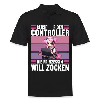 Gaming Konsole PC Zockerin Mädchen Gamer Girl - Männer Poloshirt - Schwarz - Vorne - Kai (181cm)