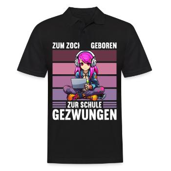 Gaming Konsole PC Zockerin Mädchen Gamer Girl - Männer Poloshirt - Schwarz - Vorne - Kai (181cm)