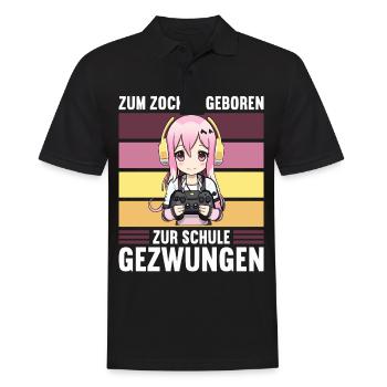 Gaming Konsole PC Zockerin Mädchen Gamer Girl - Männer Poloshirt - Schwarz - Vorne - Kai (181cm)