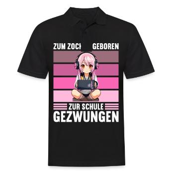 Gaming Konsole PC Zockerin Mädchen Gamer Girl - Männer Poloshirt - Schwarz - Vorne - Kai (181cm)