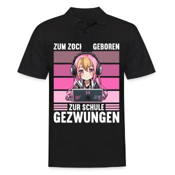 Gaming Konsole PC Zockerin Mädchen Gamer Girl - Männer Poloshirt - Schwarz - Vorne - Kai (181cm)