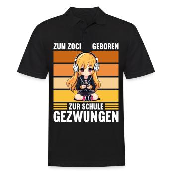Gaming Konsole PC Zockerin Mädchen Gamer Girl - Männer Poloshirt - Schwarz - Vorne - Kai (181cm)