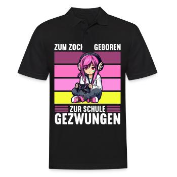 Gaming Konsole PC Zockerin Mädchen Gamer Girl - Männer Poloshirt - Schwarz - Vorne - Kai (181cm)