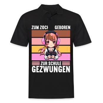 Gaming Konsole PC Zockerin Mädchen Gamer Girl - Männer Poloshirt - Schwarz - Vorne - Kai (181cm)