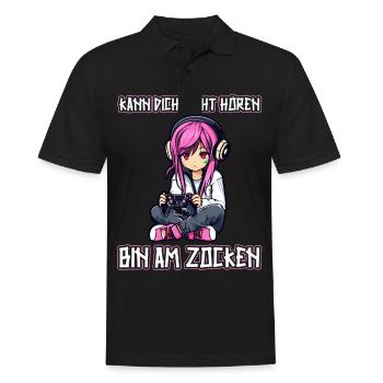 Gaming Konsole PC Zockerin Mädchen Gamer Girl - Männer Poloshirt - Schwarz - Vorne - Kai (181cm)