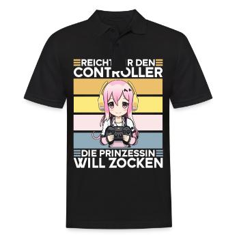 Gaming Konsole PC Zockerin Mädchen Gamer Girl - Männer Poloshirt - Schwarz - Vorne - Kai (181cm)