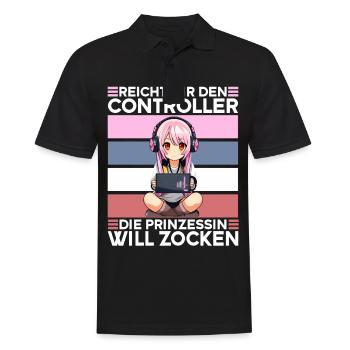 Gaming Konsole PC Zockerin Mädchen Gamer Girl - Männer Poloshirt - Schwarz - Vorne - Kai (181cm)