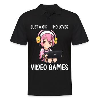 Gaming Console PC Gamer Girl Gamer Girl - Men's Polo Shirt - black - Front - Kai (181cm)