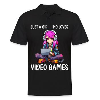 Gaming Console PC Gamer Girl Gamer Girl - Men's Polo Shirt - black - Front - Kai (181cm)